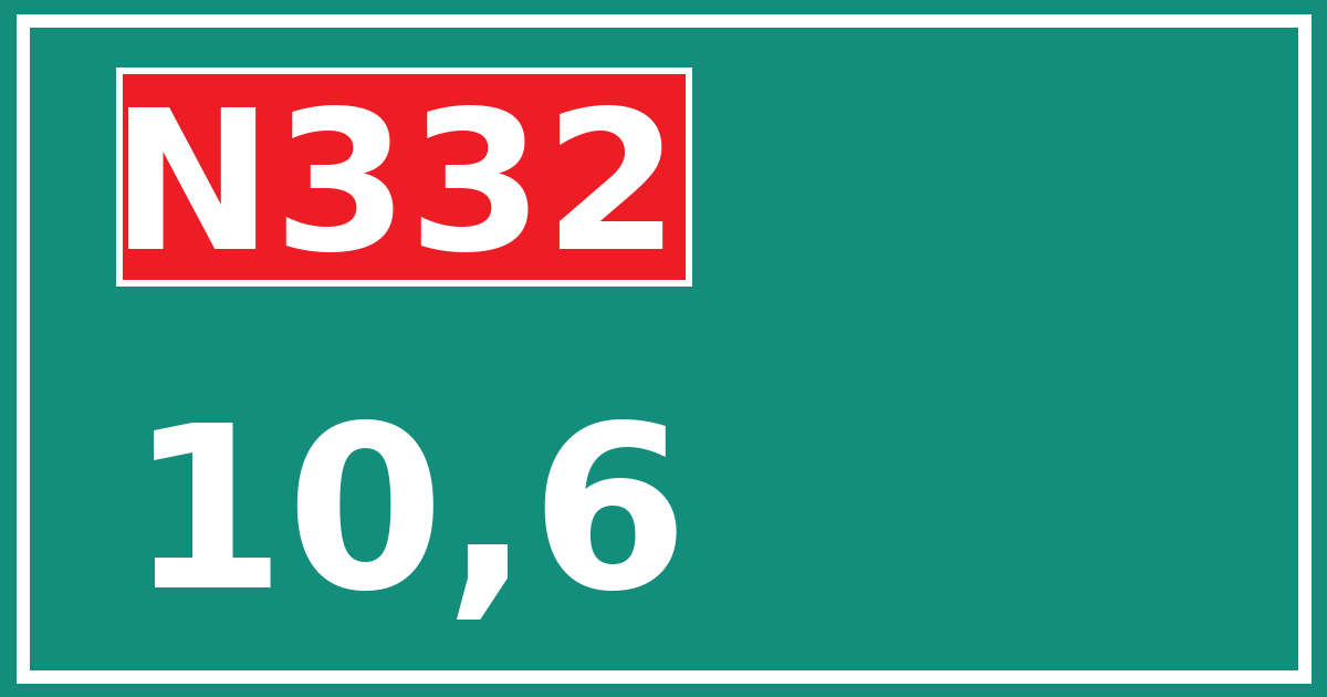 Hectometerbord N332 10,6
