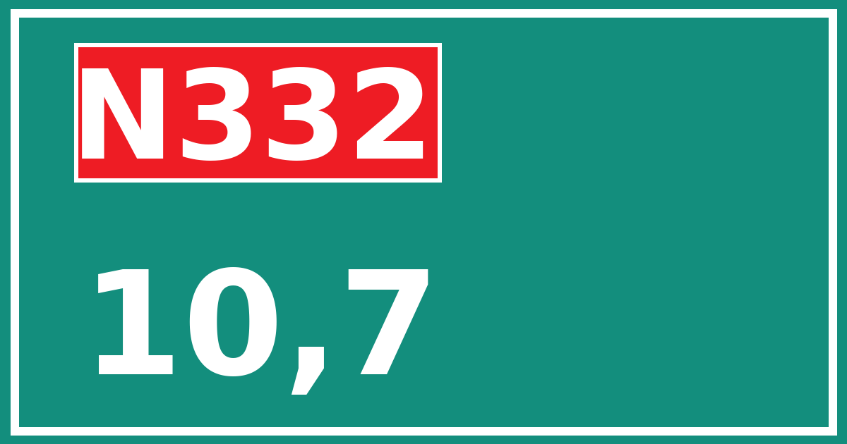 Hectometerbord N332 10,7