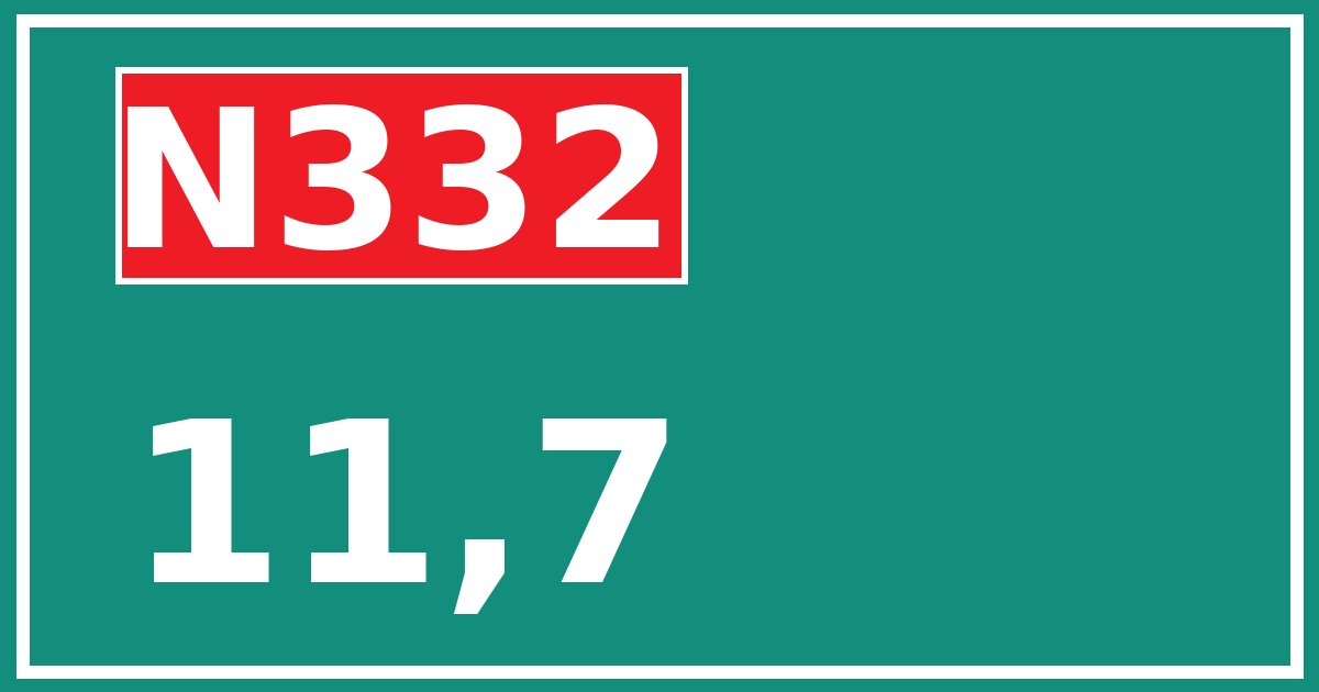 Hectometerbord N332 11,7