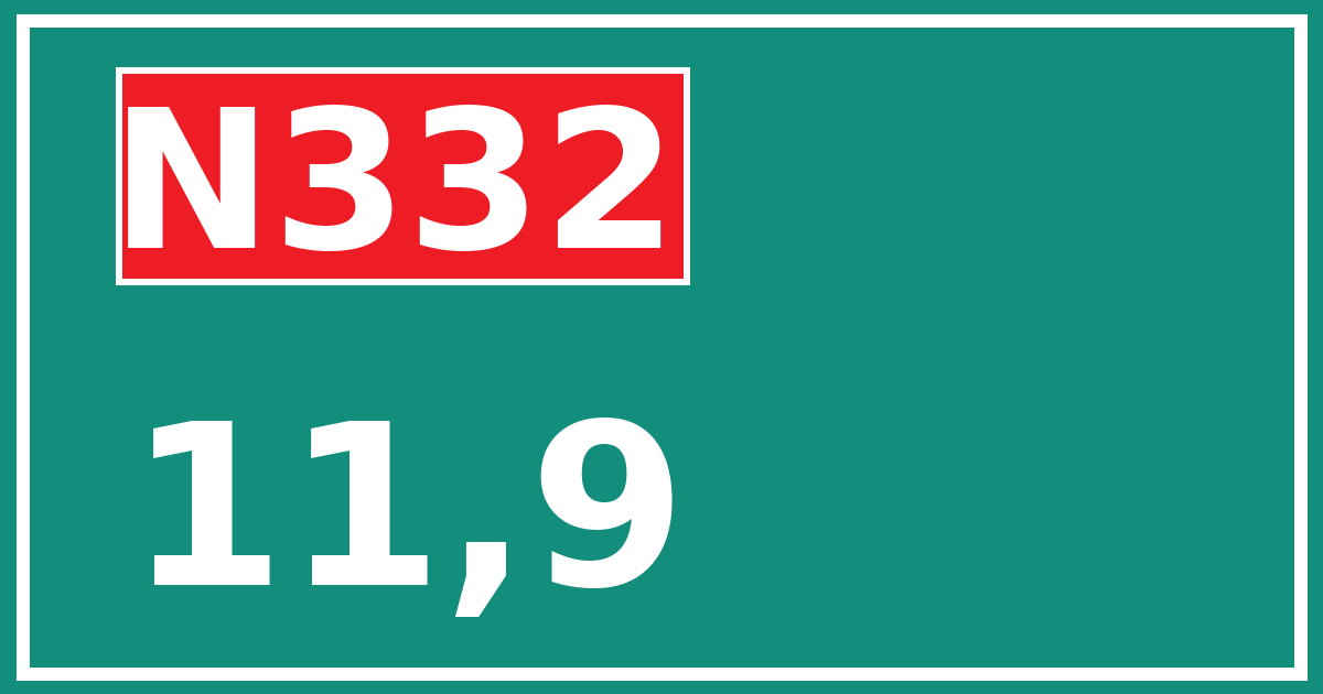 Hectometerbord N332 11,9