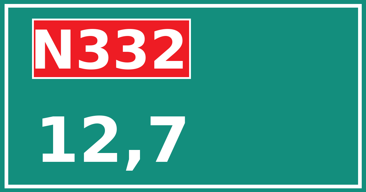Hectometerbord N332 12,7