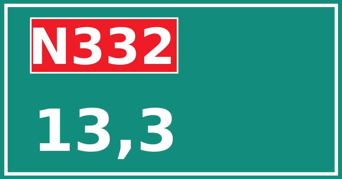 Hectometerbord N332 13,3