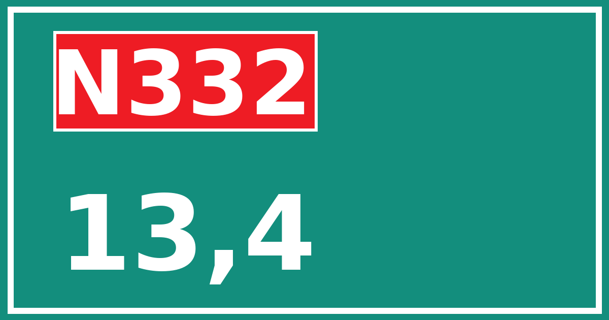 Hectometerbord N332 13,4
