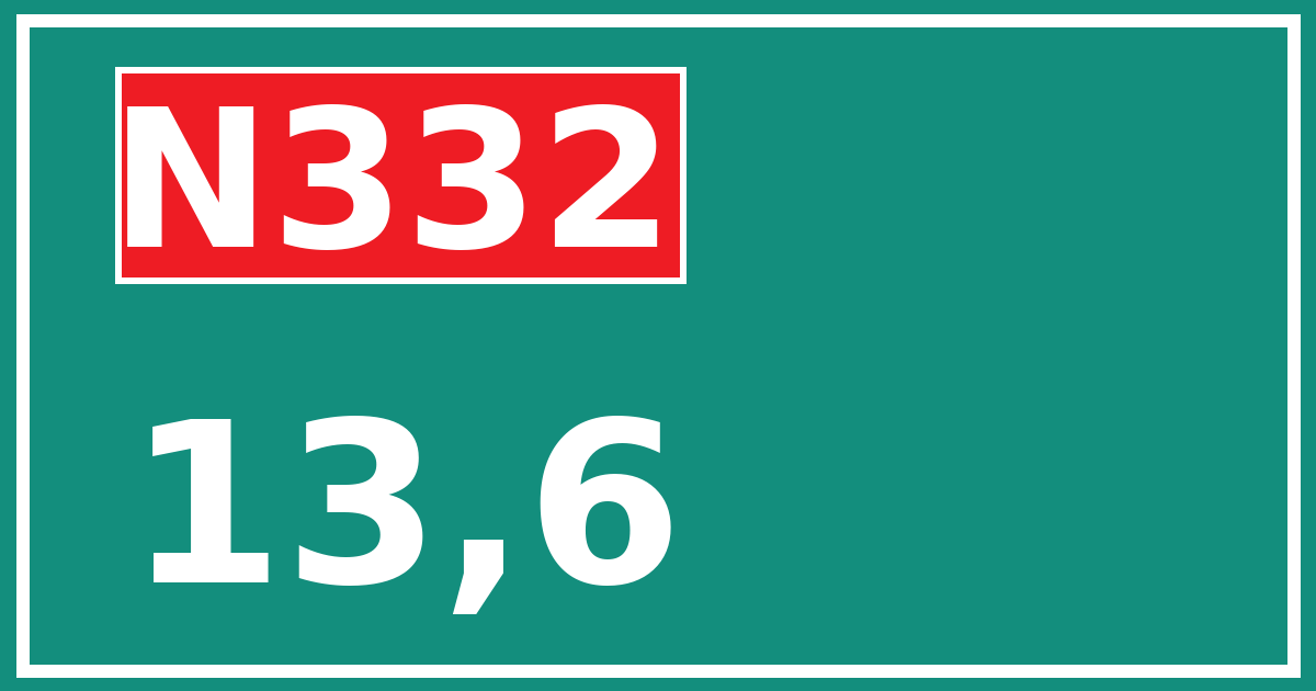 Hectometerbord N332 13,6