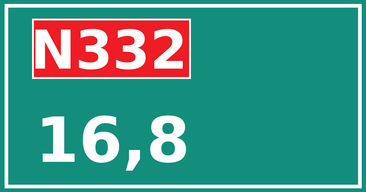 Hectometerbord N332 16,8