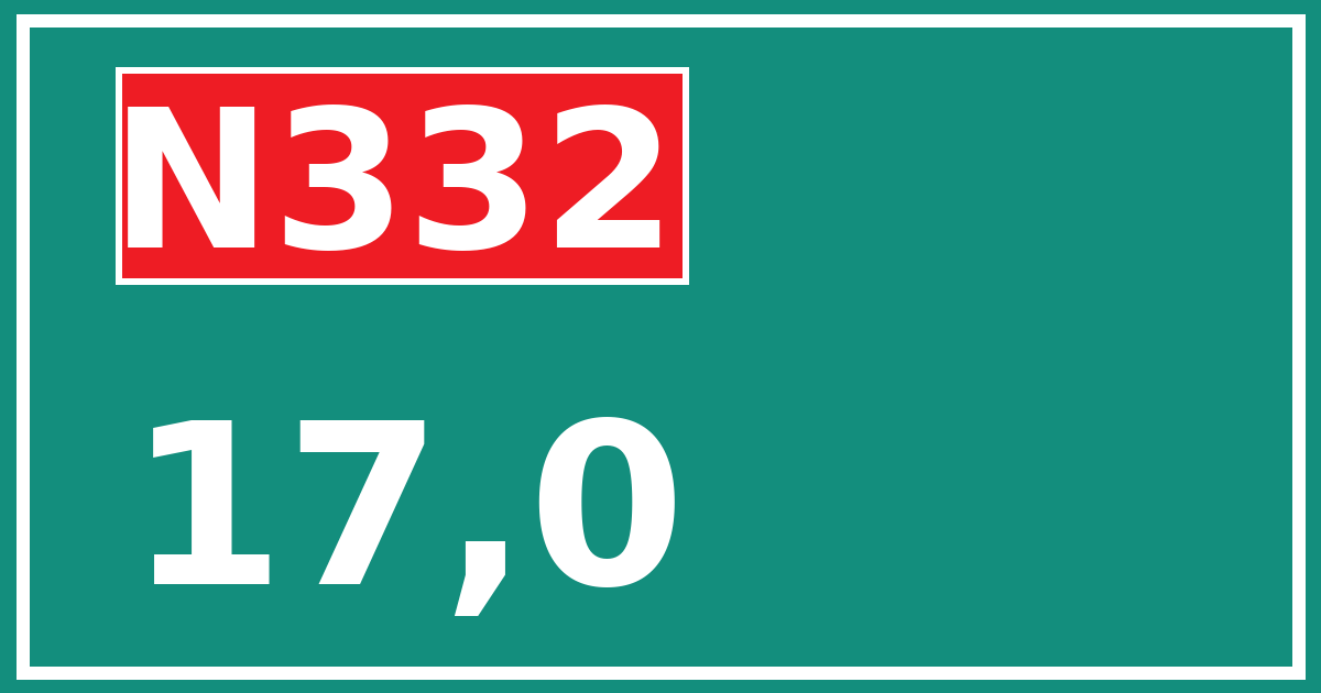 Hectometerbord N332 17,0