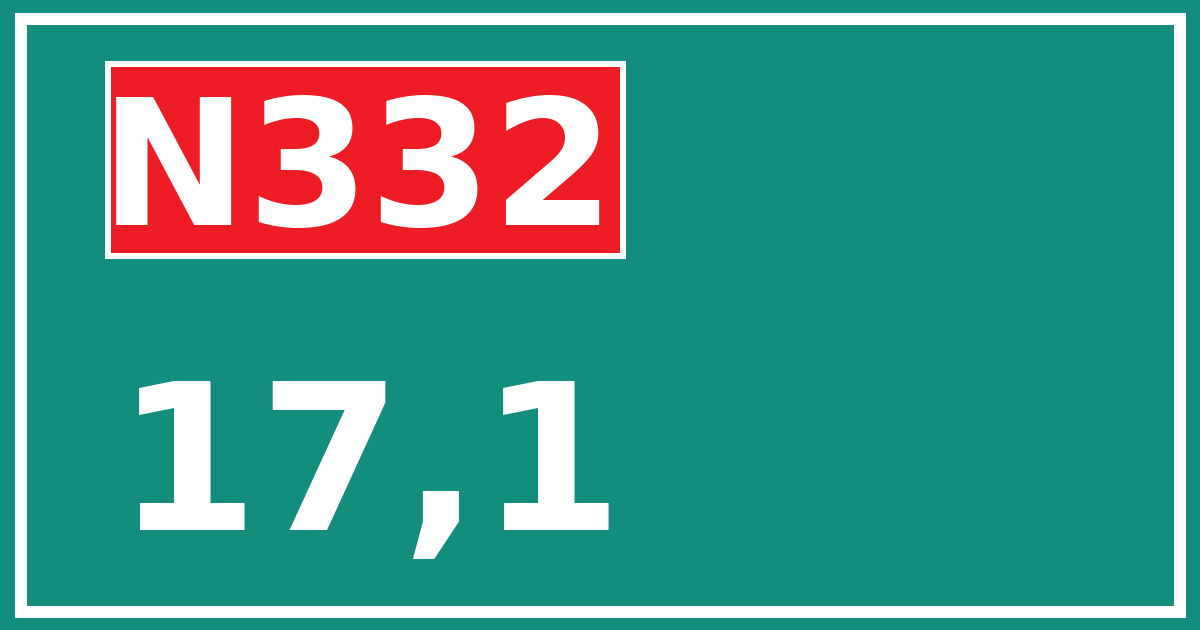 Hectometerbord N332 17,1