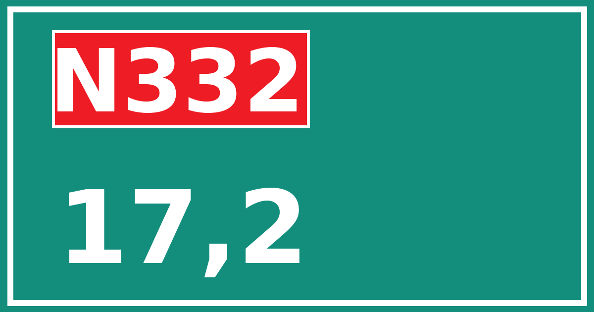 Hectometerbord N332 17,2