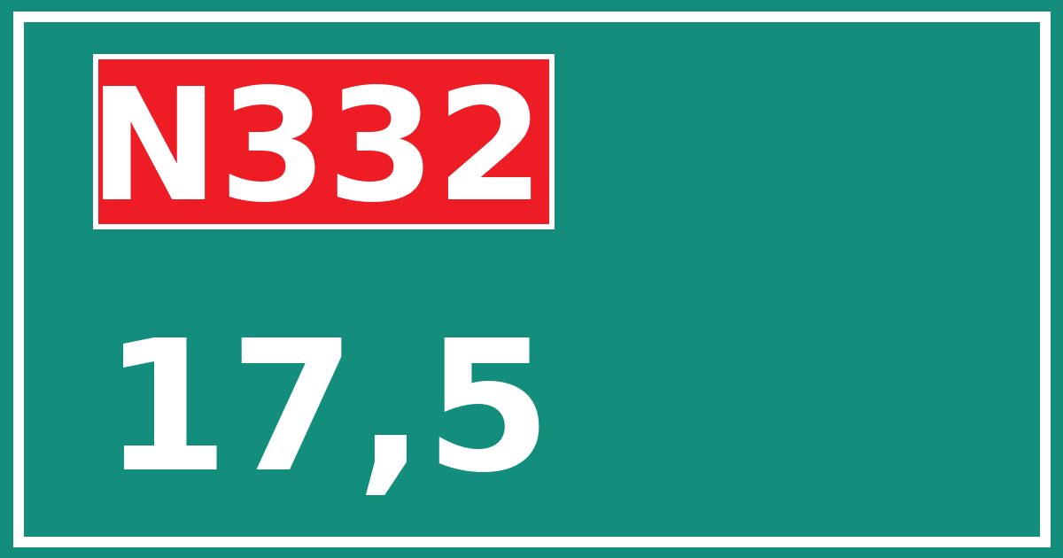 Hectometerbord N332 17,5