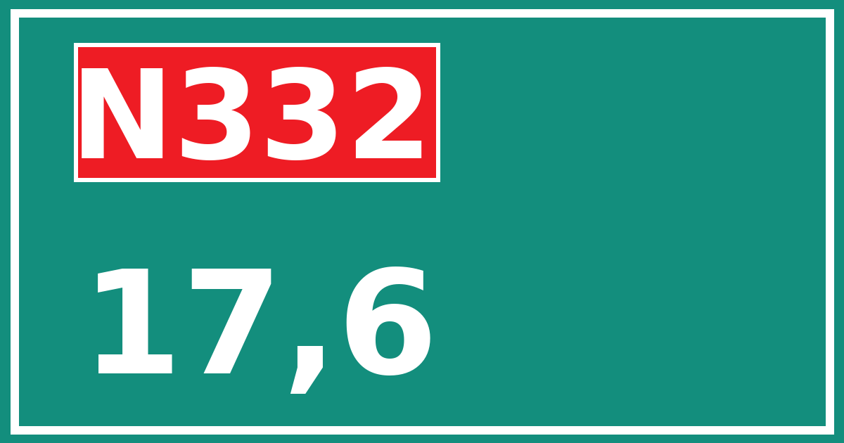 Hectometerbord N332 17,6