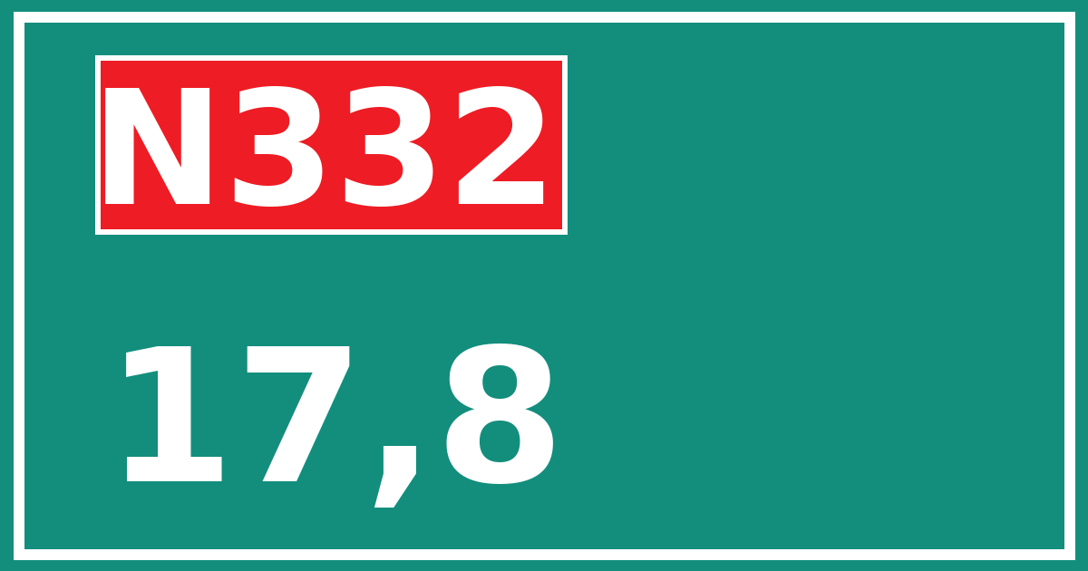 Hectometerbord N332 17,8