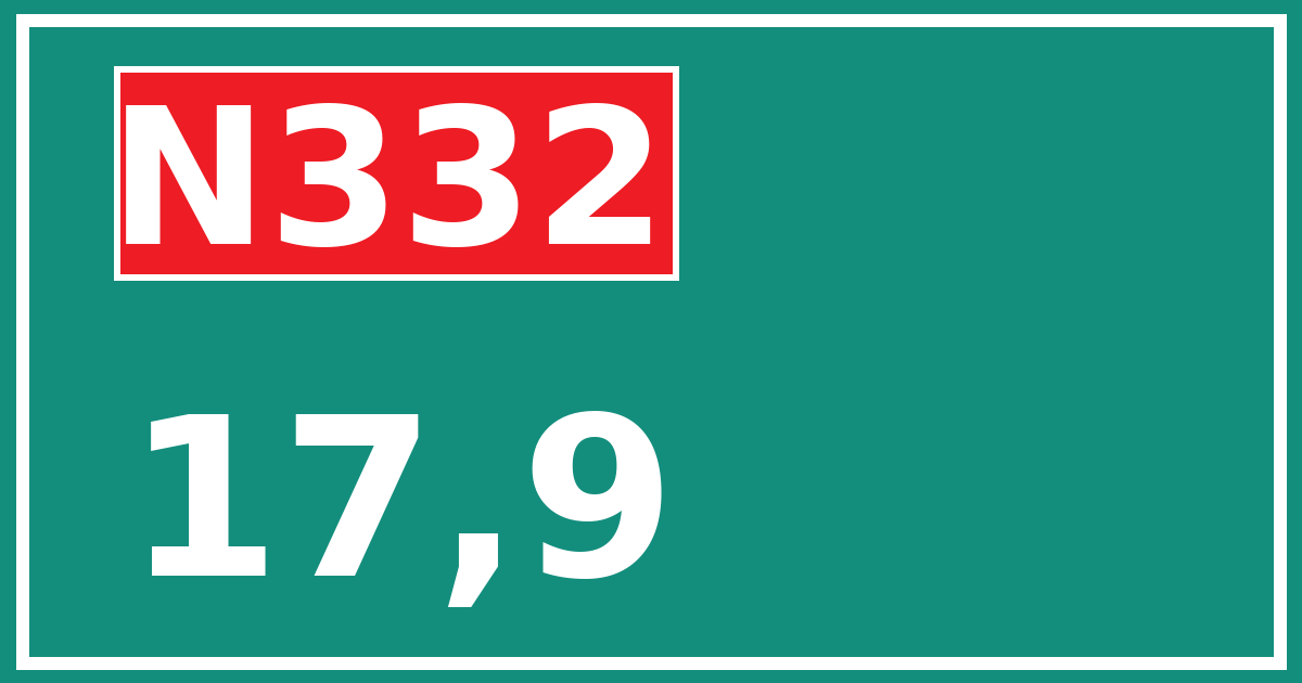 Hectometerbord N332 17,9