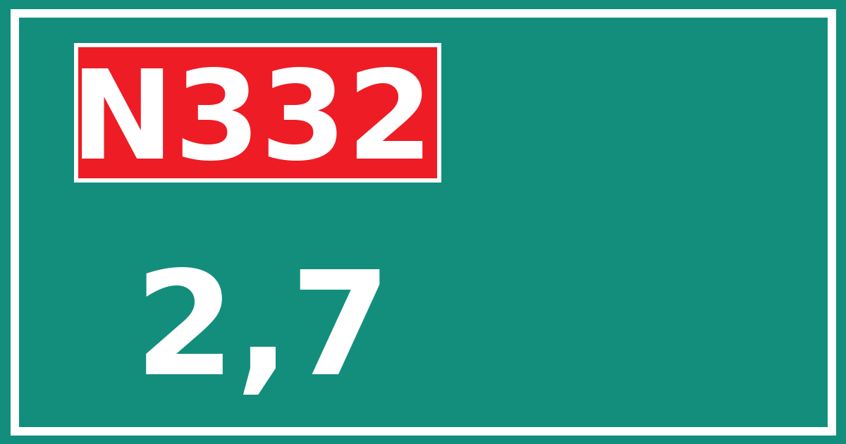 Hectometerbord N332 2,7