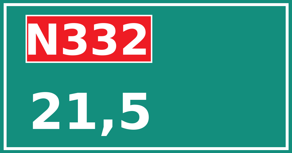 Hectometerbord N332 21,5