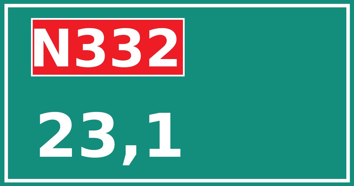 Hectometerbord N332 23,1