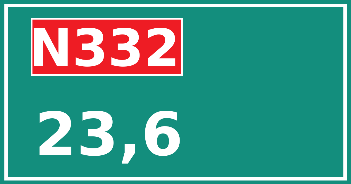 Hectometerbord N332 23,6