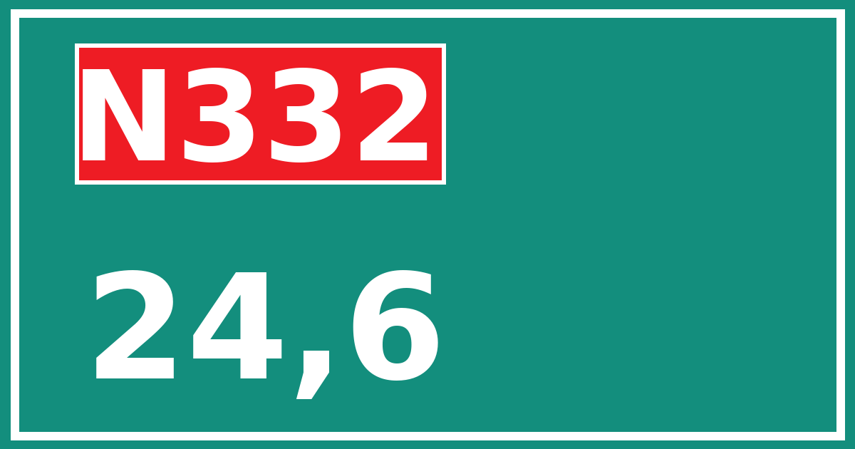 Hectometerbord N332 24,6