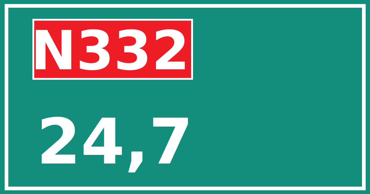 Hectometerbord N332 24,7