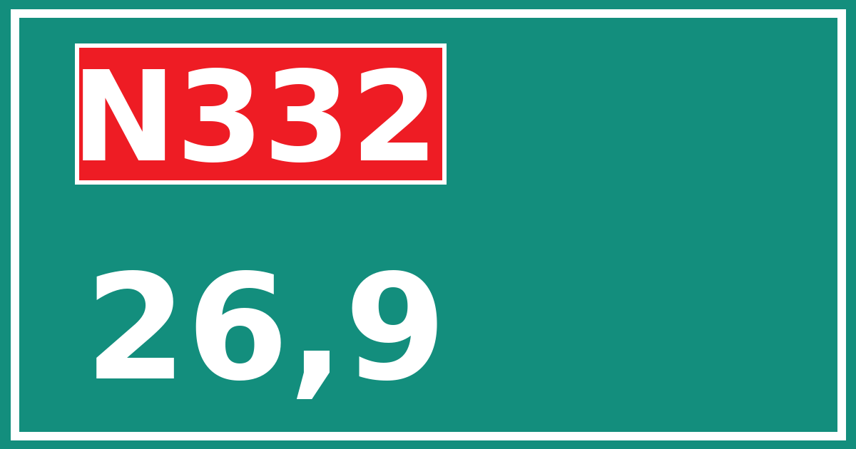 Hectometerbord N332 26,9
