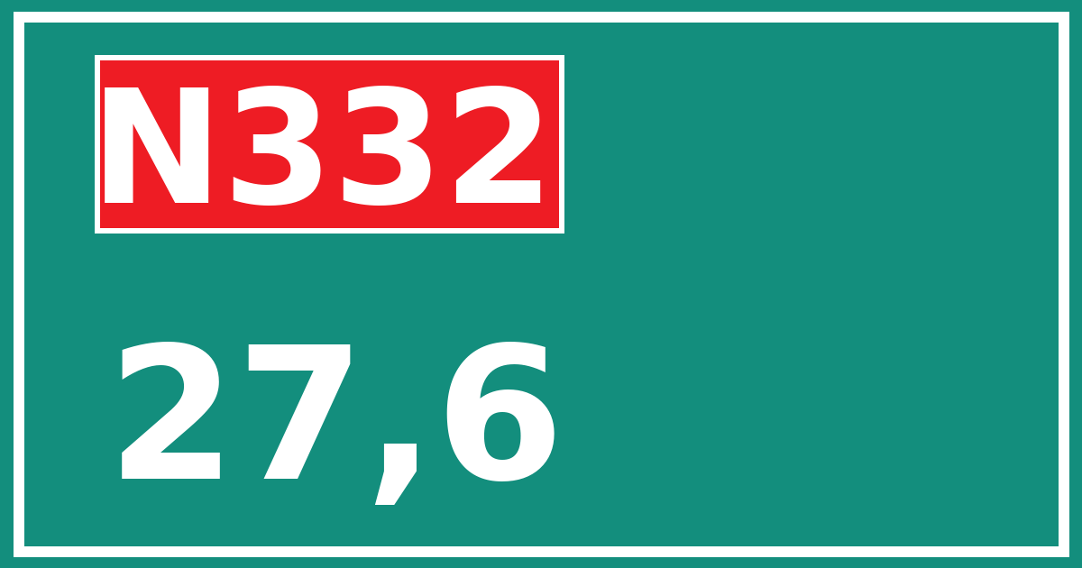 Hectometerbord N332 27,6