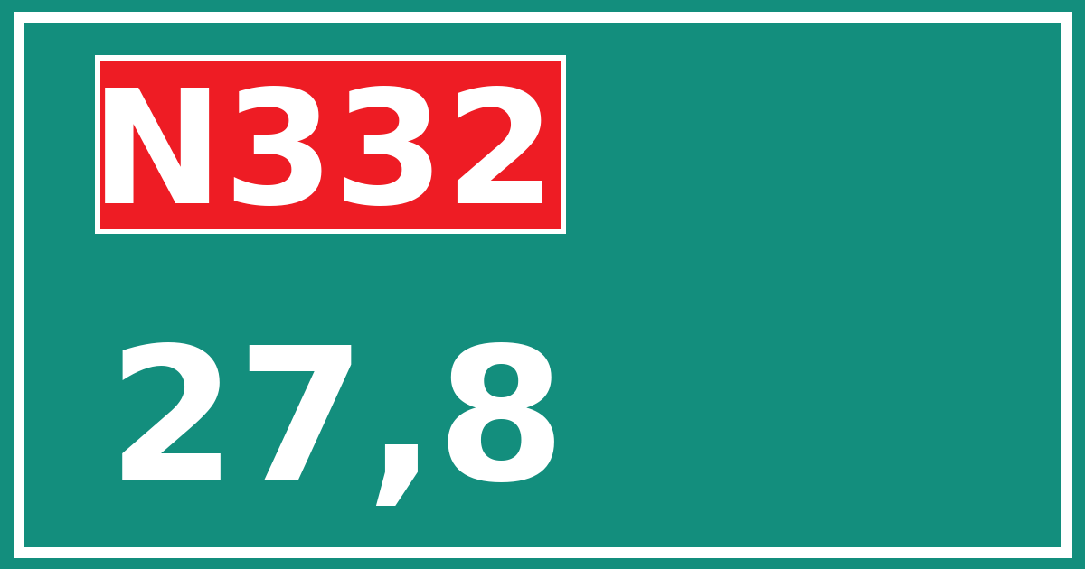 Hectometerbord N332 27,8