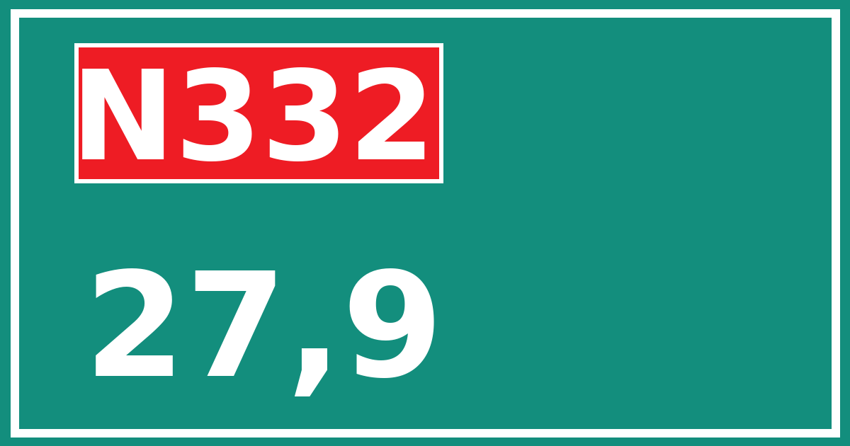 Hectometerbord N332 27,9