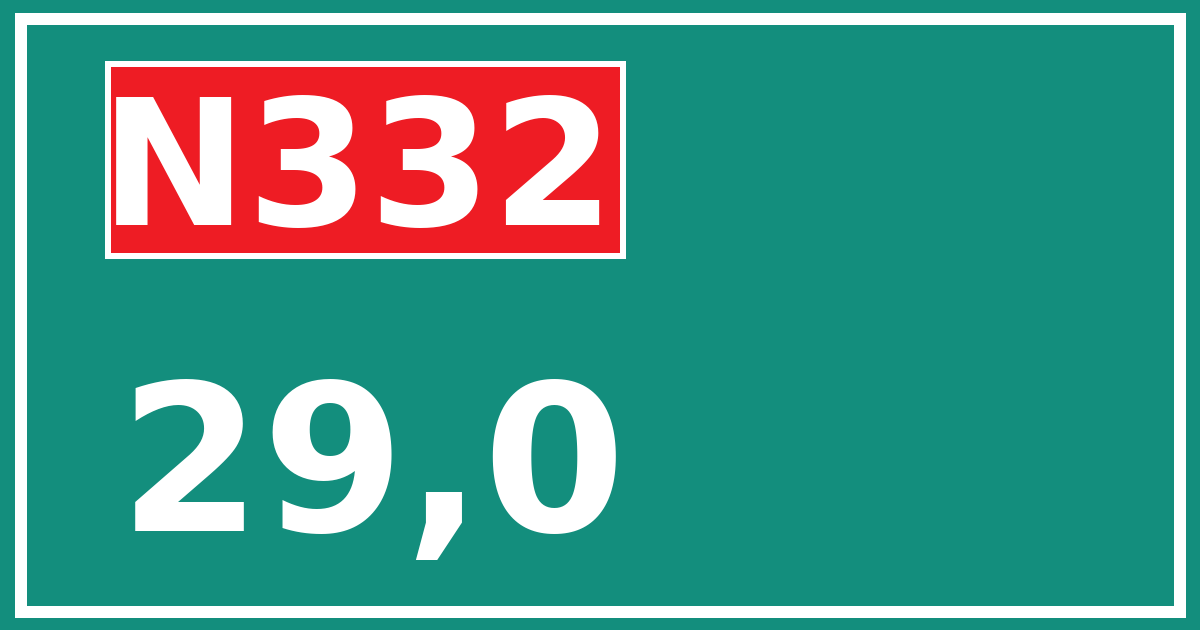 Hectometerbord N332 29,0
