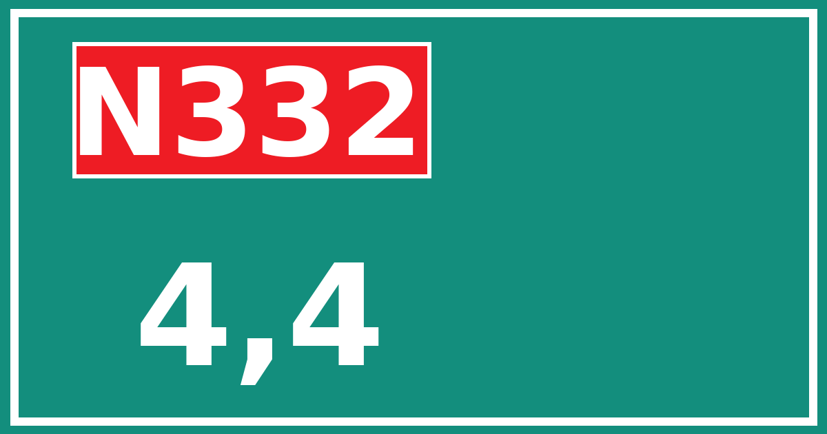 Hectometerbord N332 4,4