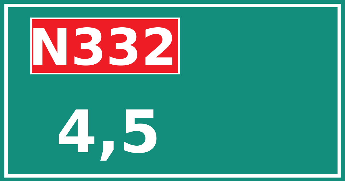 Hectometerbord N332 4,5