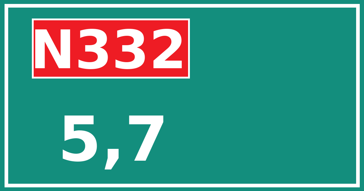 Hectometerbord N332 5,7