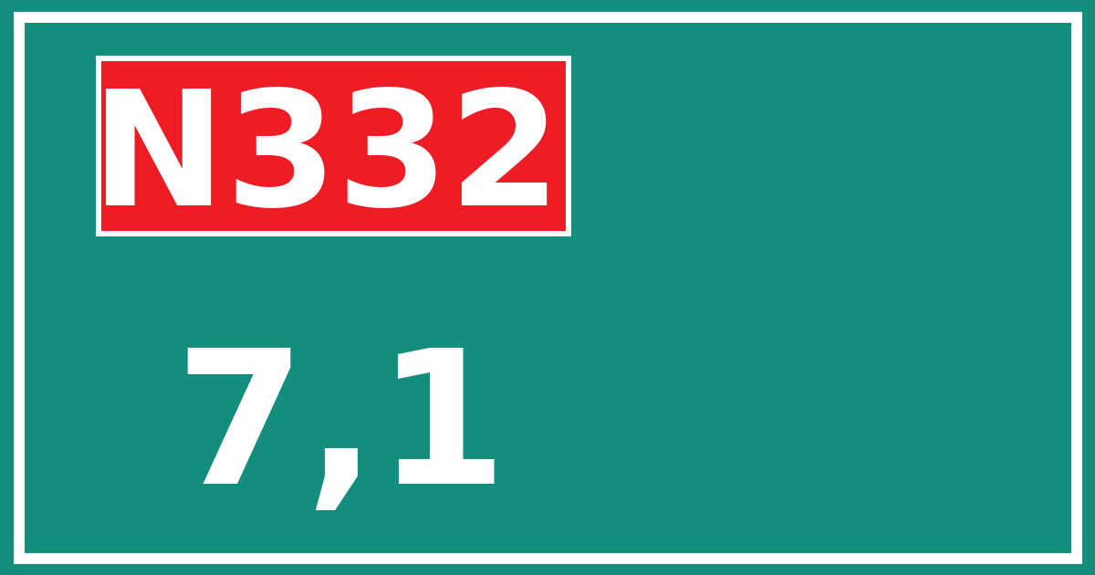 Hectometerbord N332 7,1