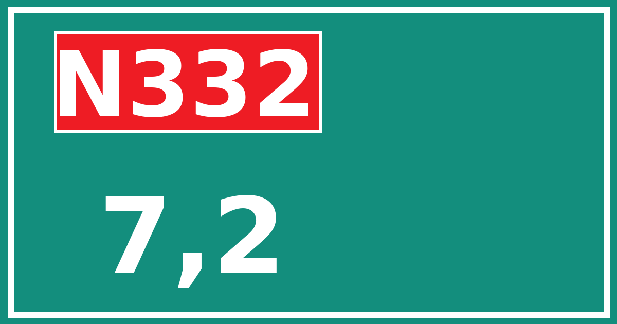 Hectometerbord N332 7,2