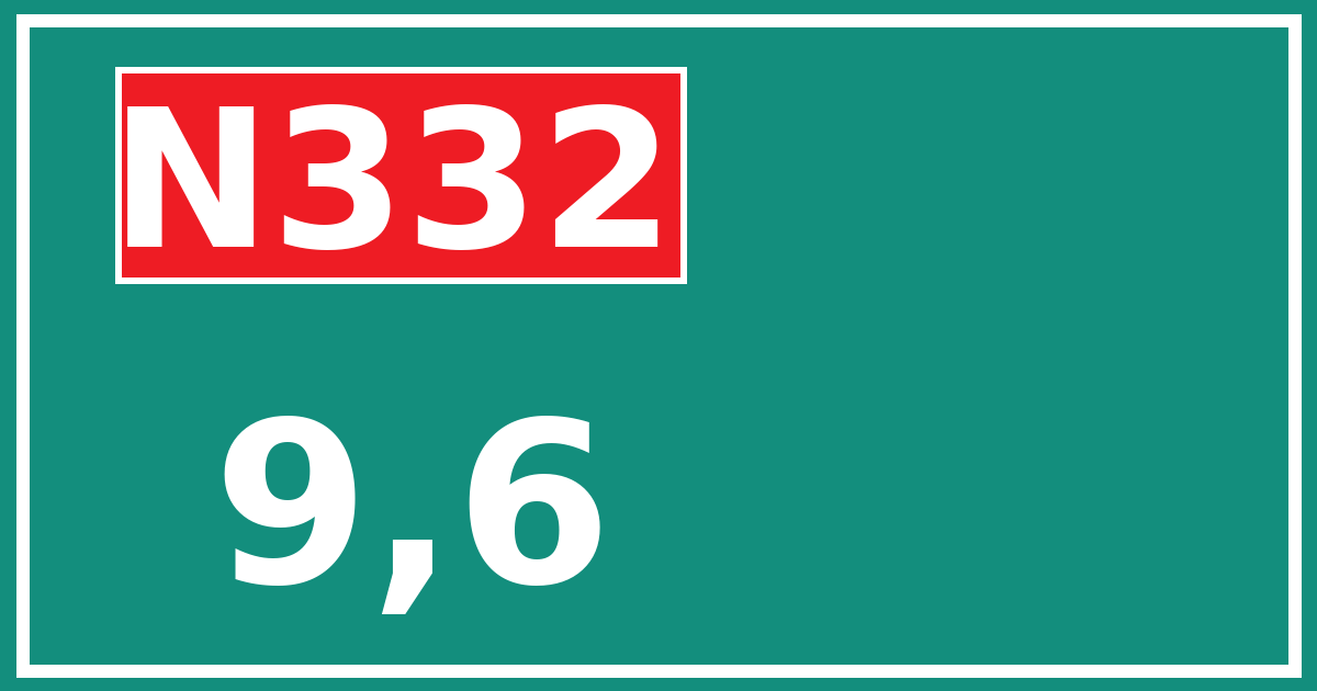 Hectometerbord N332 9,6