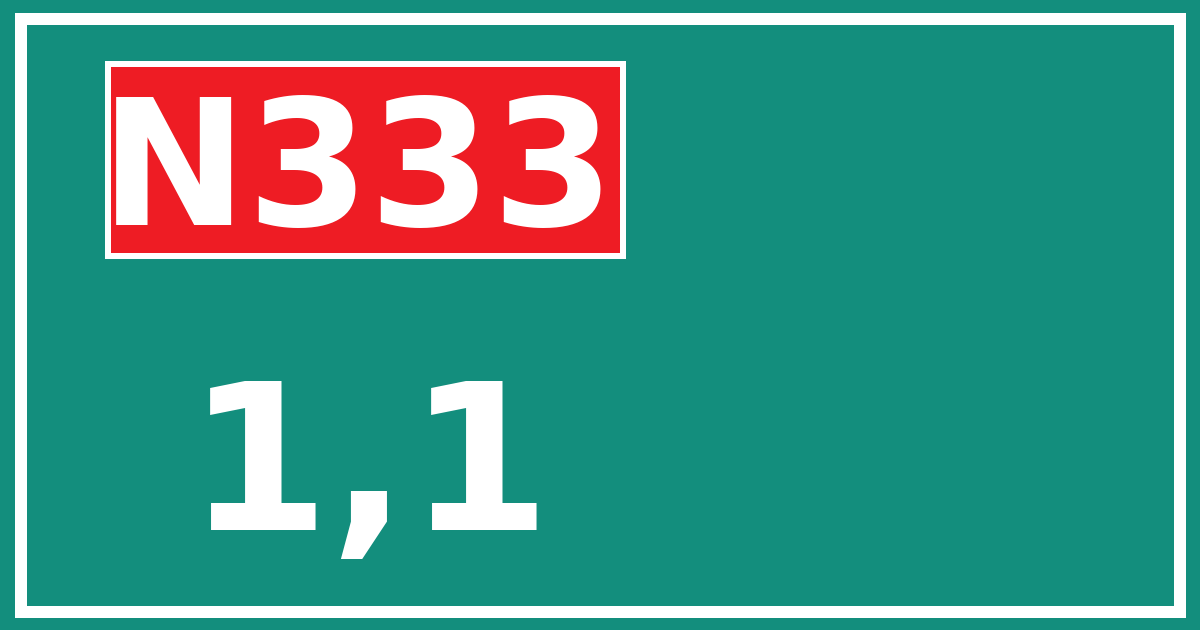Hectometerbord N333 1,1
