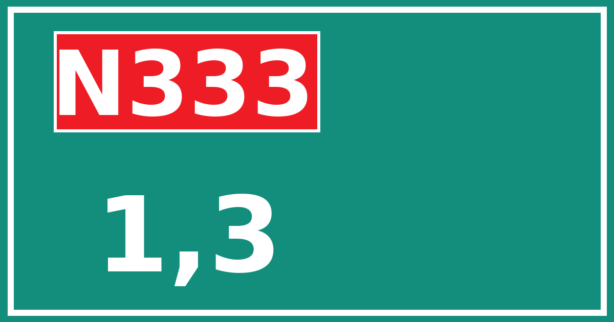 Hectometerbord N333 1,3