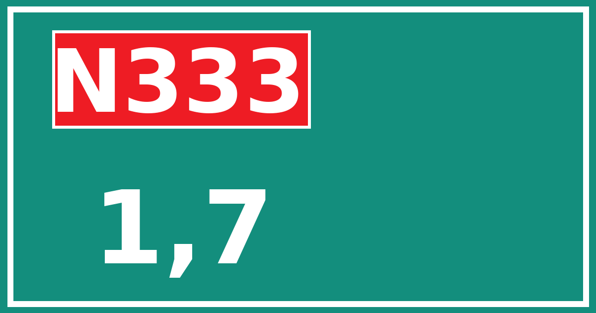 Hectometerbord N333 1,7