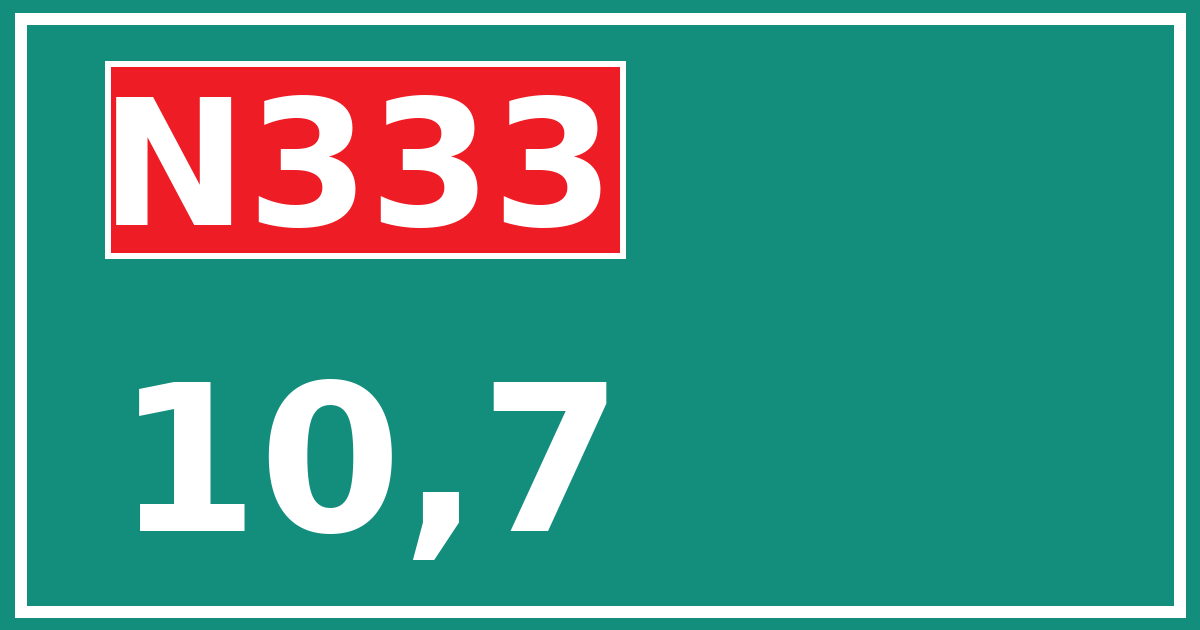 Hectometerbord N333 10,7