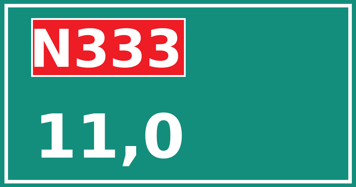 Hectometerbord N333 11,0