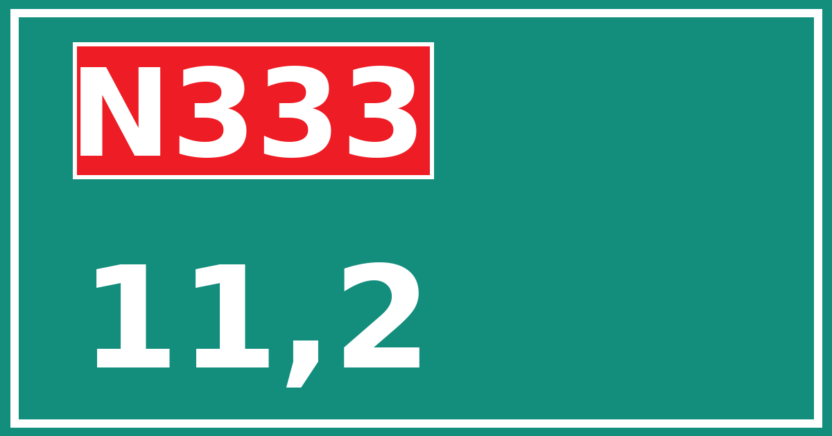 Hectometerbord N333 11,2