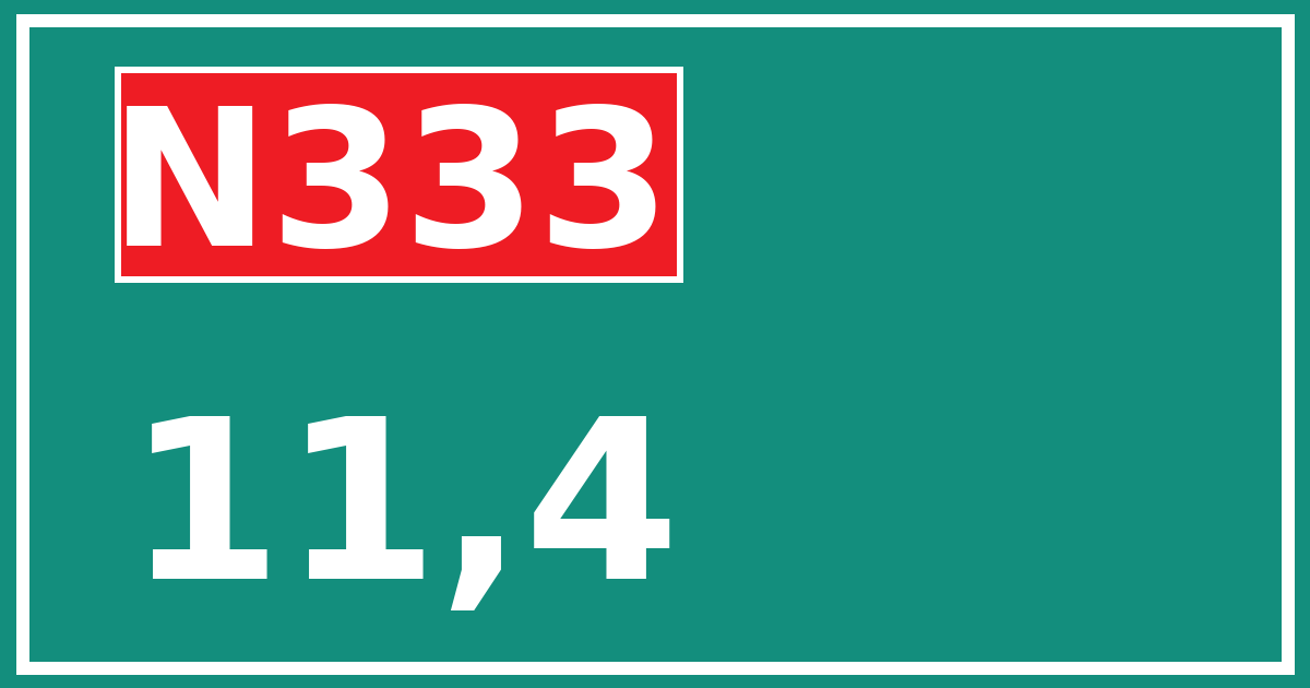 Hectometerbord N333 11,4