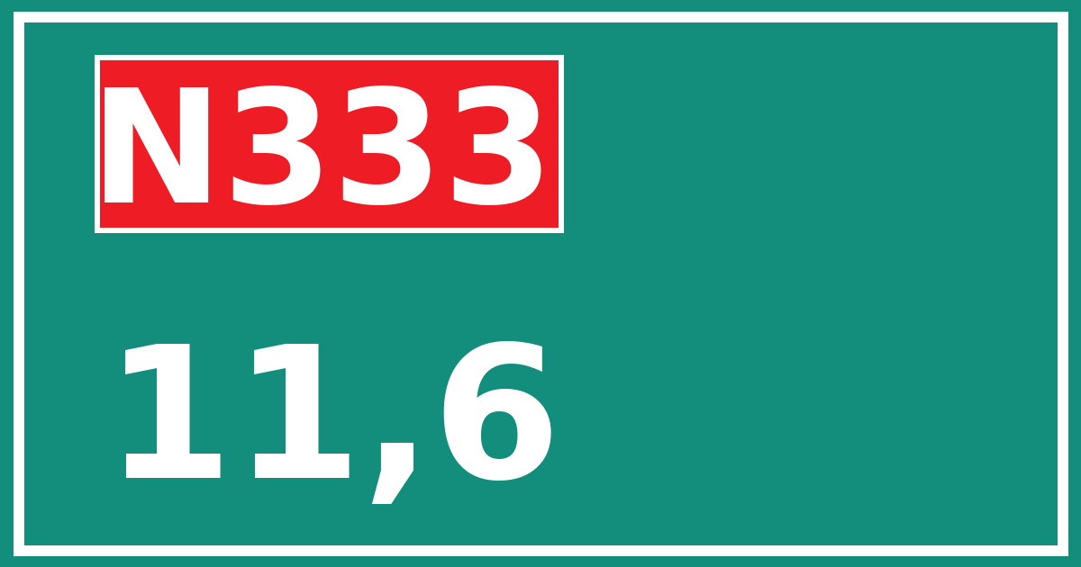 Hectometerbord N333 11,6