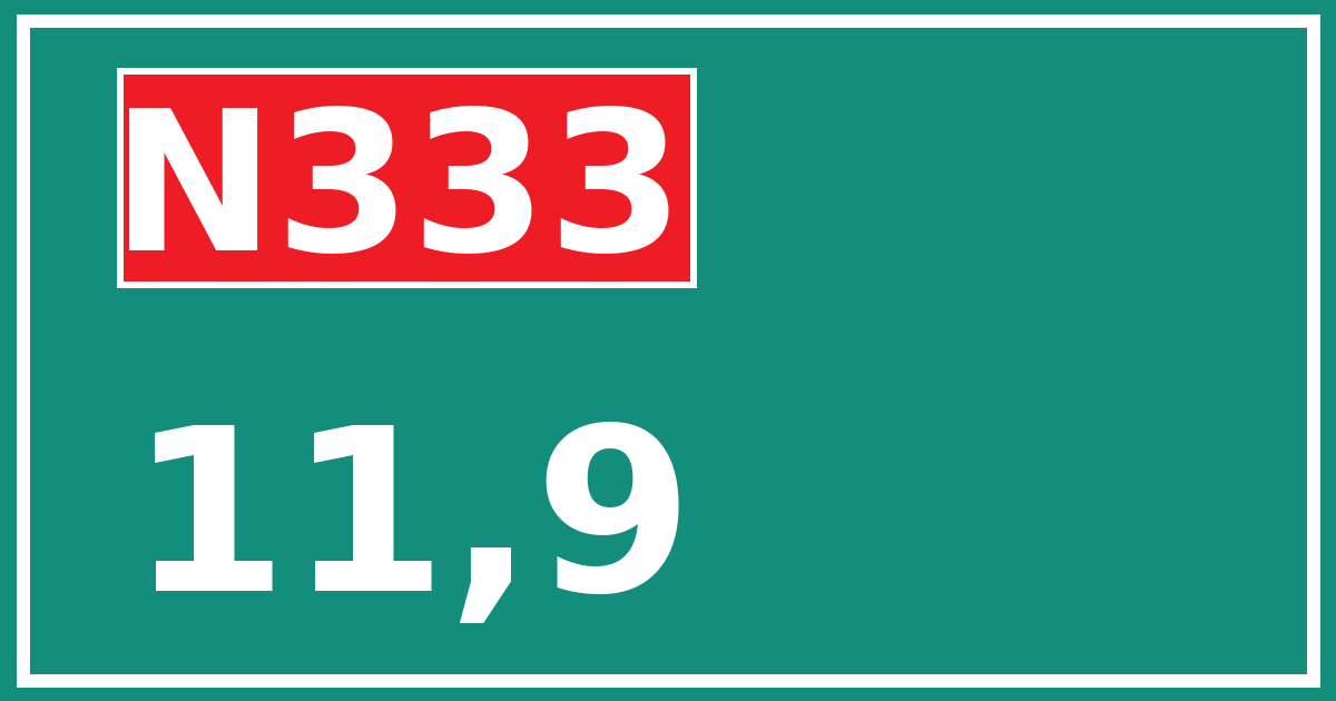 Hectometerbord N333 11,9