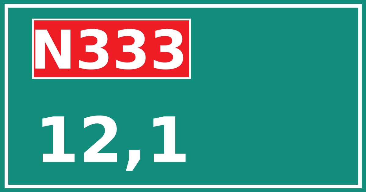 Hectometerbord N333 12,1