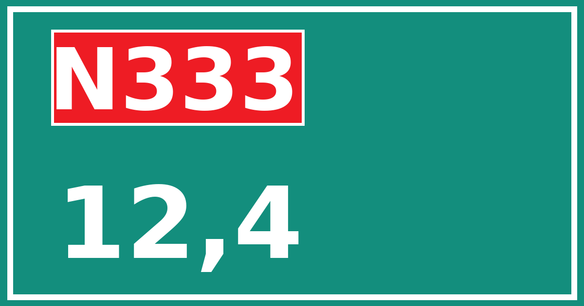 Hectometerbord N333 12,4