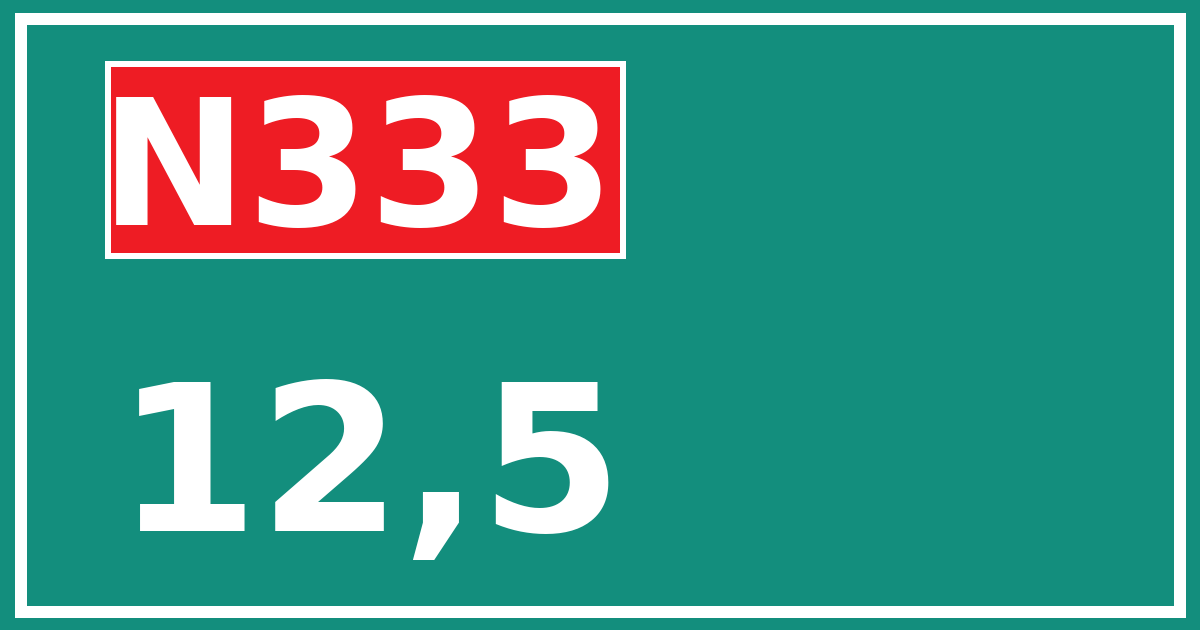 Hectometerbord N333 12,5