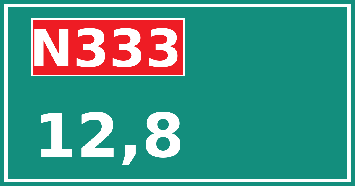 Hectometerbord N333 12,8