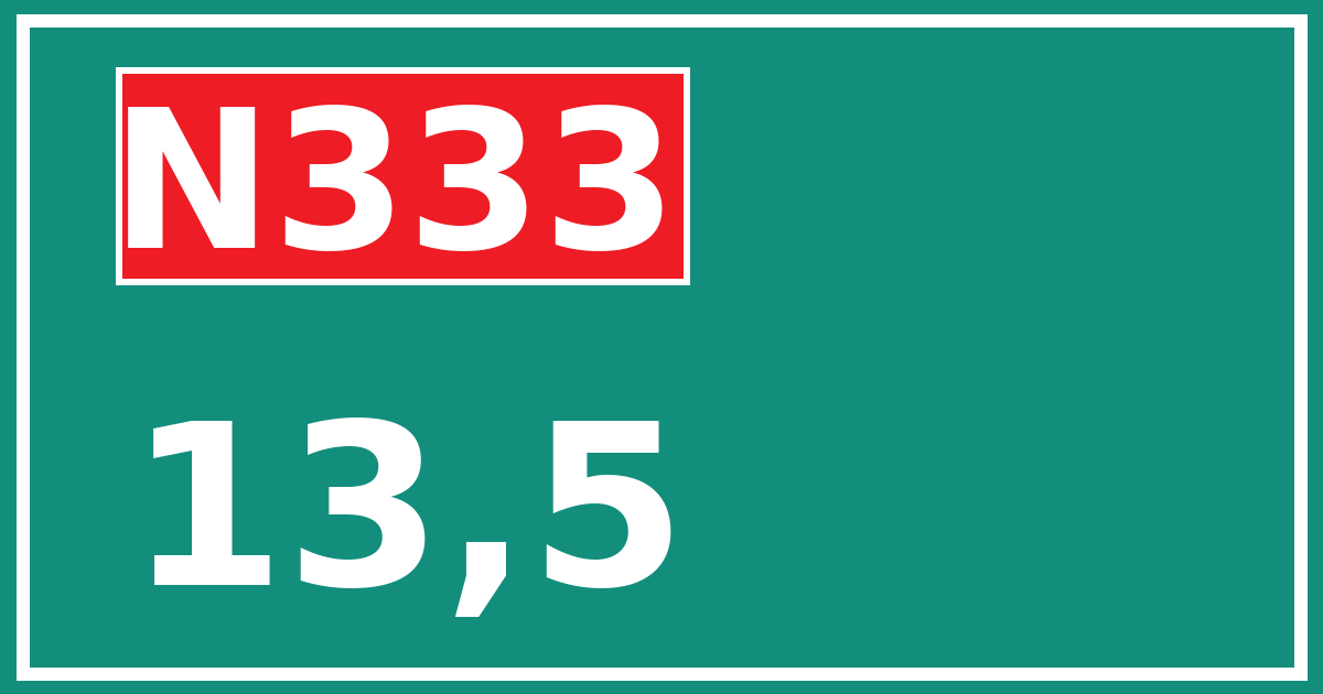 Hectometerbord N333 13,5