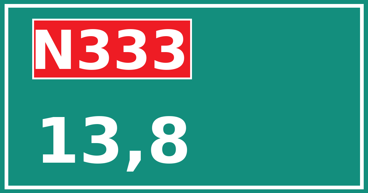 Hectometerbord N333 13,8