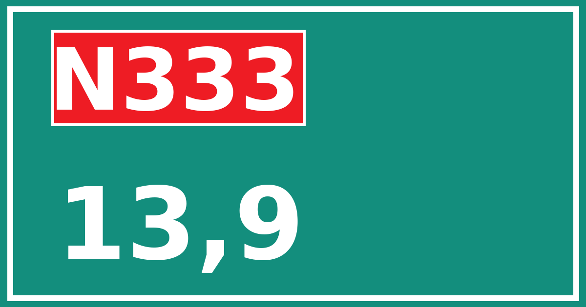 Hectometerbord N333 13,9