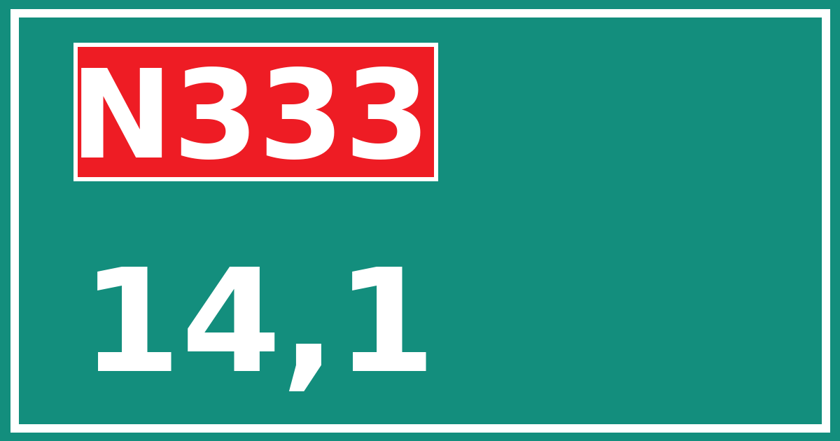 Hectometerbord N333 14,1